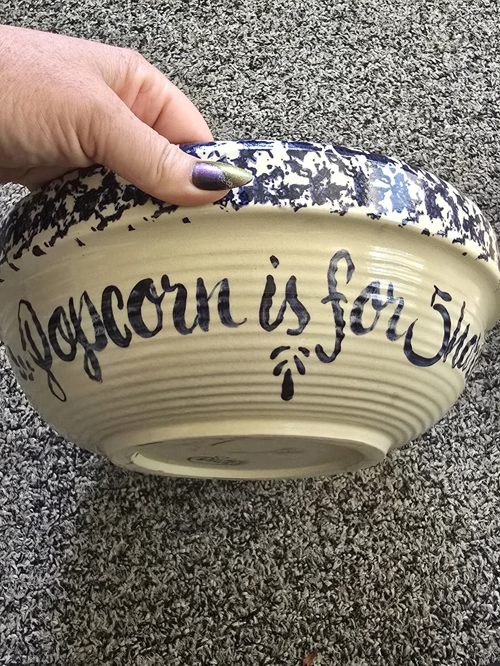 Stoneware Popcorn Serving Bowl